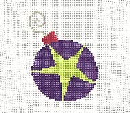 Purple w/green star bauble