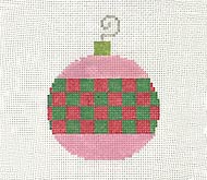 Red w/ green checks bauble