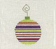 Purple and green stripe bauble