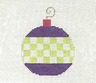 Purple w/ green checks bauble