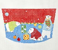 Polar bears stocking cuff